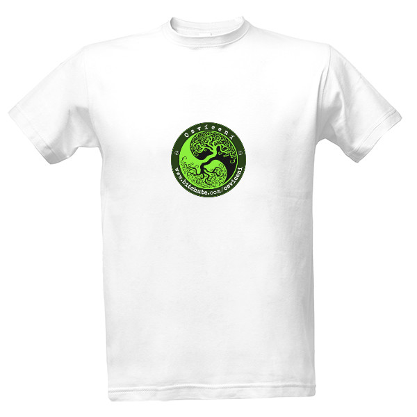 Tričko s potiskem Bílé tričko Yin-Yang Osvícení