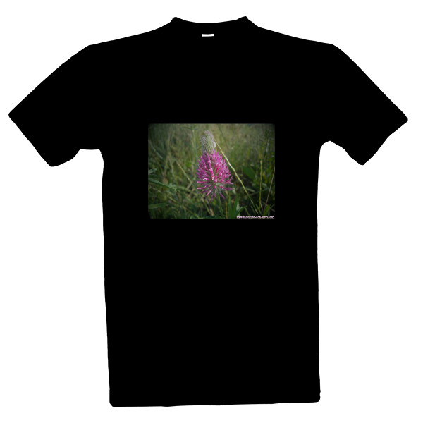 Tričko s potiskem Černé tričko Jetel purpurový